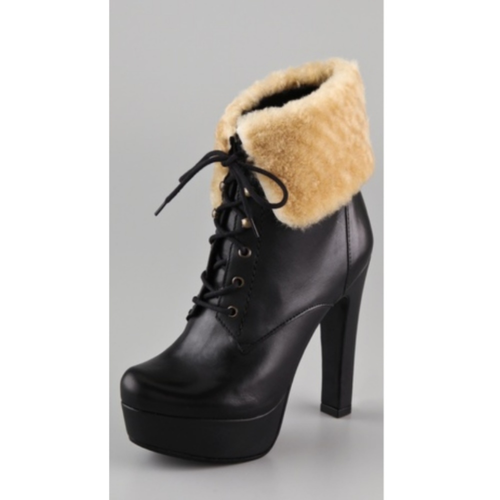 Schutz Platform Boots with Fur Lining
